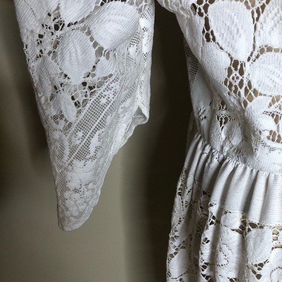 Handmade Sheer White Lace Vintage Style Dress - Picture 9 of 9